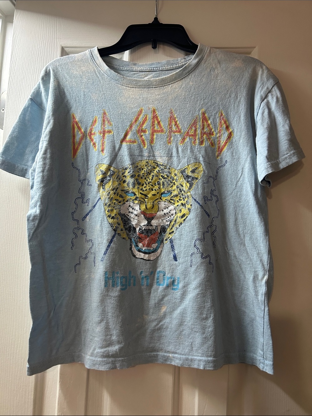 Def Leppard Kids' Light Blue Leopard Graphic Tee